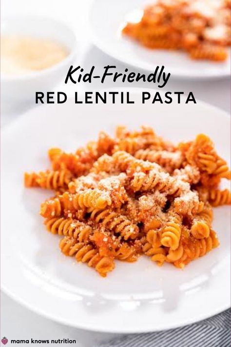 Red Lentil Rotini Recipes, Red Lentil Noodle Recipes, Red Lentil Pasta Recipes Healthy, Red Lentil Pasta Sauce, Lentil Toddler Recipes, Lentil Pasta Sauce, Red Lentil Pasta Recipes, Recipe For Picky Eaters, Lentil Pasta Recipe