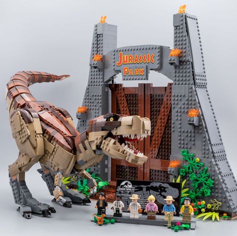 Lego Jurassic Park, Jurassic Park T Rex, Lego Jurassic, Lego Sculptures, Lego Jurassic World, Lego Animals, Amazing Lego Creations, Lego Craft, Lego Creative