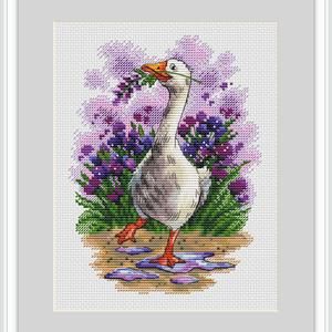 Goose Cross Stitch Pattern anniversary cross stitch hipster | Etsy Goose Cross Stitch, Lavender Cross Stitch, Cross Stitch Sunflower, Flower Cross Stitch Pattern, Vintage Cross Stitch Pattern, Flower Cross Stitch, Needlework Crafts, Flower Cross, Cross Stitch Books