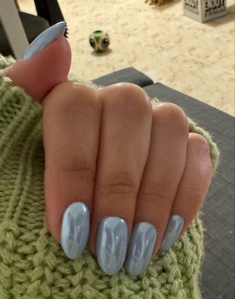 Beautiful icy blue nails with the pearl effect ❄️ Blue Pearl Nails, Icy Blue Nails, Nail Goals, Casual Nails, Pearl Nails, Icy Blue, Blue Pearl, Nail Inspiration, The Pearl