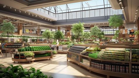 Futuristic Grocery Store, Earthship Home Plans, Solarpunk Aesthetic, Filipino Interior Design, Food Supermarket, Green Hotel, Solar Punk, Idea Illustration, Anime House