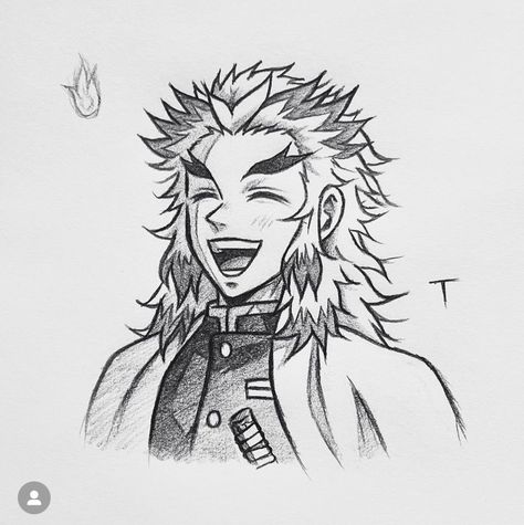 Rengoku Drawing Reference, Rengoku Drawing Sketch Easy, Rengoku Sketch Easy, Rengoku Pencil Sketch, Rengoku Drawing Easy, Douma Drawing Sketch, Akaza Drawing Sketch, Rengoku Drawing Sketch, Rengoku Kyoujurou Drawing