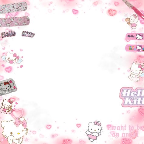 #freetoedit #hellokitty #hellokittyaesthetic #pink #soft #cute #softpink #pastelpink #softaesthetic Cute Pink Overlays, Kawaii Frame, Cutecore Border Png, Cutecore Edit Overlay, Cutecore Edit Background, Cutecore Overlay Transparent, Y2k Background, Overlays Cute, Cute Borders