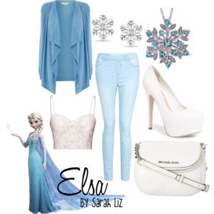 Elsa Inspired Outfit Elsa Disneybound Casual, Frozen Bounding, Elsa Inspired Outfit, Elsa Disneybound, Frozen Inspired Outfits, Disney Closet, Frozen Fashion, Disney Character Outfits, Disneybound Outfits