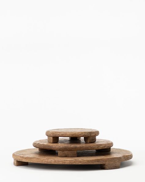 Cake Stands & Pedestals – McGee & Co. Braided Jute Rug, Kitchen Counter Decor, Counter Decor, Wood Pedestal, Mcgee & Co, Serving Tray Wood, Wood Care, Studio Mcgee, Wood Carved