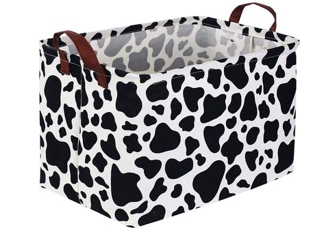 NTAOHAMPER Rectangular Cow Storage Basket,Waterproof Cowprint Box with Handles for Bedroom,Baby Room Decor,Gift Basket for Cow Lovers,Collapsible Kids Toys Bin(Cow) Cow Print Bedroom, Cow Room, Basket For Bedroom, Kids Laundry Basket, Canvas Organizer, Storage Bin Shelves, Bedroom Organization Tips, Kid Laundry, Bedroom Decor Kids