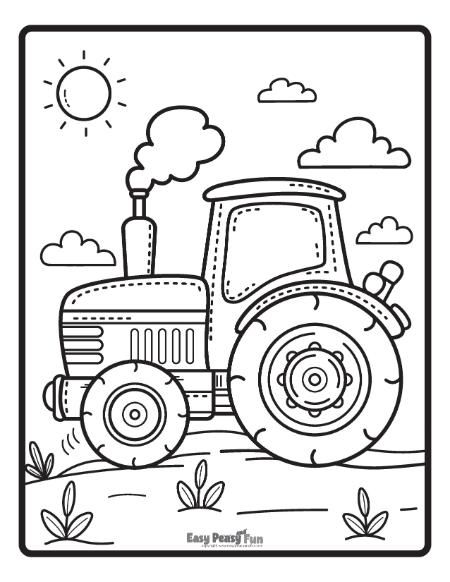 Rev up your coloring skills with these awesome tractor coloring pages! Perfect for kids of all ages, these engaging vehicle coloring sheets let them bring farm transportation to life with their favorite colors. Pictures To Colour In, Tractor Colouring, Colouring Pages For Kids Easy, Cute Coloring Pages Easy, Colouring Pages For Boys, Truck Coloring Pages Free Printable, John Deere Birthday Party Ideas, Tractor Printable, Boy Coloring Pages