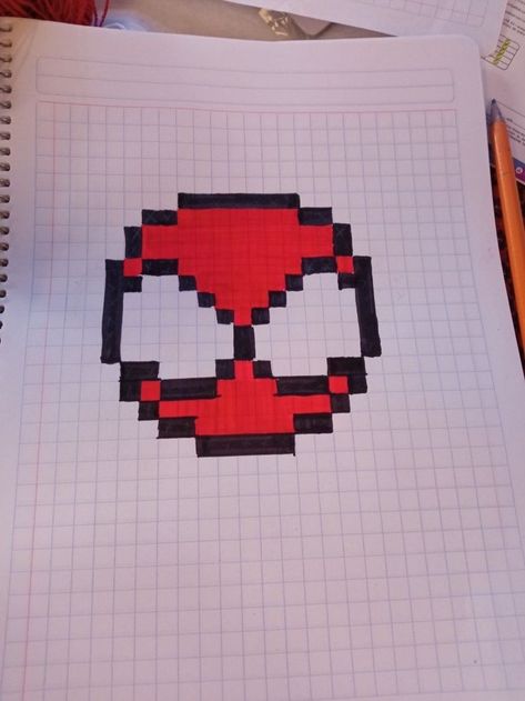 Spiderman Pixel Art, Graph Paper Drawings, Easy Pixel Art, Pixel Art Templates, Pixel Drawing, Pix Art, Pixel Art Grid, Graph Paper Art, Kitty Drawing