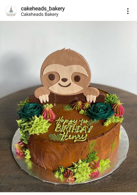 Sloth Pull Apart Cupcakes, Sloth Cake Pops, Sloth Birthday Cake, Sloth Birthday Party, Koala Cake, Sloth Cake, Ocean Birthday Cakes, Sloth Cakes, Sloth Party