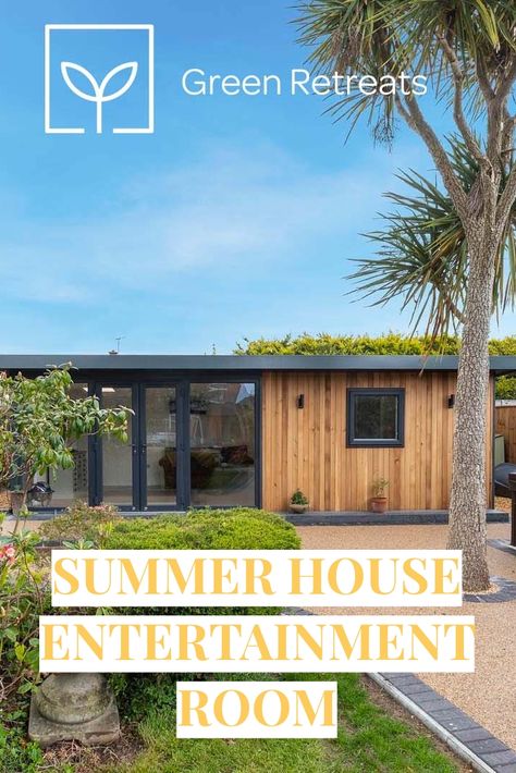 Summer House Layout, Summer House Ideas, Insulated Garden Room, Hot Tub Room, Room Styling, British Garden, Cinema Room, New Space, Garden Buildings