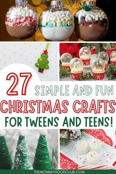 Grade 6 Christmas Craft, Christmas Craft Age 10, Class Party Crafts Christmas, School Holiday Party Crafts, Easy Christmas Crafts For Older Kids, Fun Xmas Activities For Kids, 5th Grade Christmas Ornament Ideas, Christmas Crafts 4th Grade Project For Kids, Christmas Crafts Ages 8-12