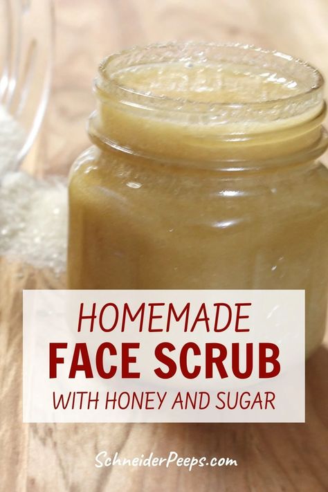 Expholiate Face Scrub Diy, Diy Exfoliating Face Scrub For Dry Skin, Easy Face Scrub Diy, Face Exfoliator Diy, How To Make A Face Scrub, How To Make Face Scrub, Home Made Facial Scrub, Sugar Face Scrub Diy, Diy Face Exfoliating Scrub