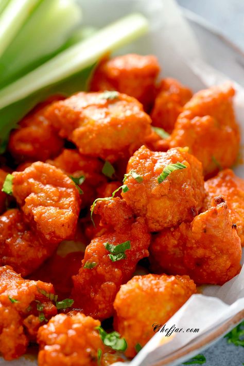 Air Fryer Buffalo Chicken Bites - Chefjar Buffalo Chicken Chunks, Boneless Chicken Wings Air Fryer, Air Fryer Buffalo Chicken Bites, Buffalo Chicken Bites Air Fryer, Buffalo Chicken Bites Baked, Breaded Buffalo Chicken, Boneless Buffalo Chicken Bites, Chicken Bites Air Fryer, Boneless Buffalo Chicken