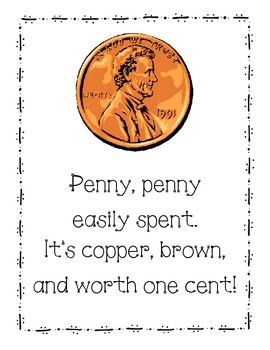 This is a collection of coin songs: penny, nickel, dime, and quarter. They are the classic songs/poems we all know along with the coordinating picture. Prek Songs, Teaching Coins, Worksheet Counting, Math Money, Money Songs, Special Education Math, Kindergarten Songs, Money Worksheets, Math About Me