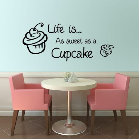 Cupcake Shop Interior, Cupcake Kitchen Decor, Cupcake Wall Art, Snack House, Kitchen Art Wall, Chef Kitchen Decor, Bakery Design Interior, Bakery Decor, Kitchen Cupboard Designs