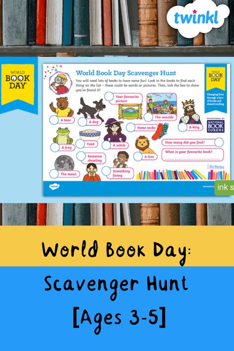 Get even your youngest readers on board with World Book Day this year by using this beautifully designed World Book Day Scavenger Hunt for EYFS. Created by Twinkl in partnership with the World Book Day organisation and BBC Teach, it's a brilliant activity for encouraging your EYFS children to love all things books. Harry Potter Diary, World Book Day Activities, Bookworm Party, World Book Day Ideas, Going On A Bear Hunt, World Book Day Costumes, Bear Hunt, Importance Of Reading, Diary Of A Wimpy