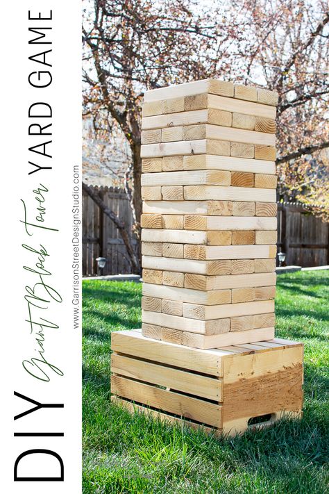 Giant Jenga Diy, Large Jenga, Outdoor Jenga, Yard Jenga, Jenga Diy, Diy Christmas Gift Ideas, Yard Game, Diy Yard Games, Jenga Game