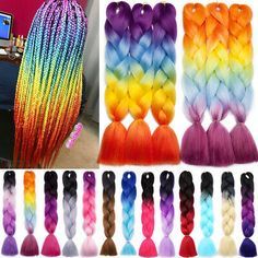 Rainbow Hair Braids, Sho Madjozi, Afro Hair Types, Mermaid Hair Extensions, Rainbow Hair Extensions, Hair Braid Beads, Braids Color, Colored Box Braids, Rainbow Braids