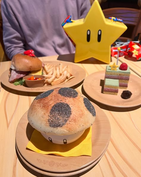 🍄 Celebrating #Mar10 Day in Super Nintendo World! 🍄I visited Universal Studios Japan almost exactly a year ago, and Super Nintendo World was what I was looking forward to most! It did not disappoint! The rides and mini games were so cute and fun, and I got to meet Kinopio himself while bounding as him! 🍄 #DisneyboundChallenge Day 10: Nintendo #supernintendoworld #kinopio #kinopioscafe #universalstudios #universalstudiosjapan #nintendo #supermario Super Nintendo World Japan, Universal Studios Japan Aesthetic, Universal Studios Orlando Food, Universal Studios Food, Universal Japan, Universal Studio Osaka, Super Nintendo World, Universal Studio, Tokyo Japan Travel