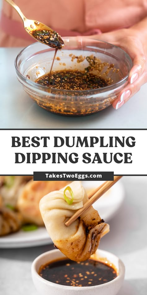 Dumpling Dipping Sauce, Dumpling Sauce, Easy Dumplings, Asian Dipping Sauce, Pan Fried Dumplings, Best Dumplings, Shrimp Dumplings, Dumpling Dough, Homemade Dumplings