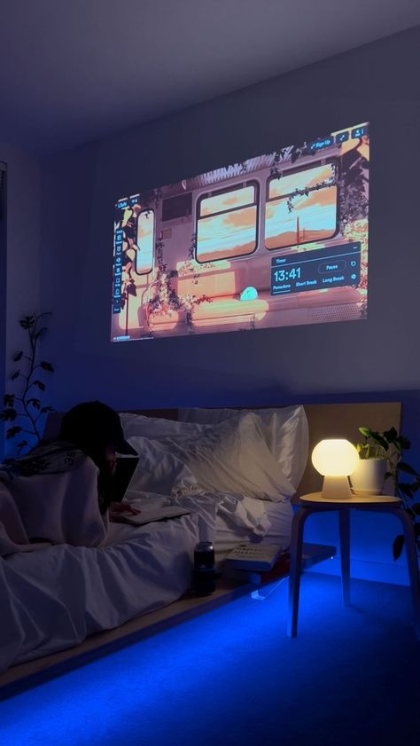 meshtimes on Instagram: weekend activities that aren’t movies and dinner ❤️‍🔥 mentioned: -xgimi mini projector -joby tripod -website lifeat.io *i’m using… Movie Projector In Bedroom, Projectors In Bedrooms, Rooms With Projectors, Video Projector Ideas, Screen Projector Ideas Bedroom, Projecter Room Idea, Tv Projector Bedroom, Mini Projector In Bedroom, Mini Projector In Bedroom Ideas