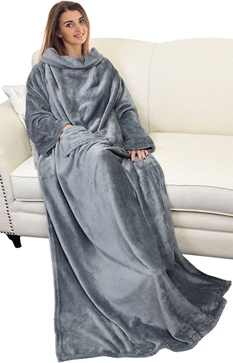 Amazon.com: Catalonia Wearable Blanket with Sleeves and Pocket,Cozy Soft Fleece Mink Micro Plush Wrap Throws Blanket Robe for Women and Men 73” x 51”: Kitchen & Dining Blanket With Arms, Snuggie Blanket, Throws Blanket, Blanket With Sleeves, Mother Days Gift, Robe For Women, Fleece Plaid, Snuggle Blanket, Wearable Blanket