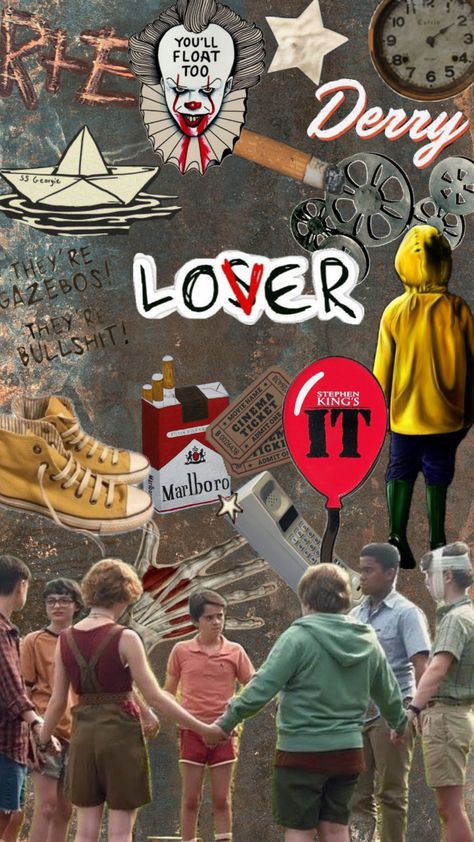 losers club <3 #it #movies #it2017 #pennywise #losersclub Classic Horror Movies Posters, Friends Journal, 2017 Wallpaper, Movie Collage, Stephen King Movies, You'll Float Too, Pennywise The Dancing Clown, It The Clown Movie, Cinema Ticket