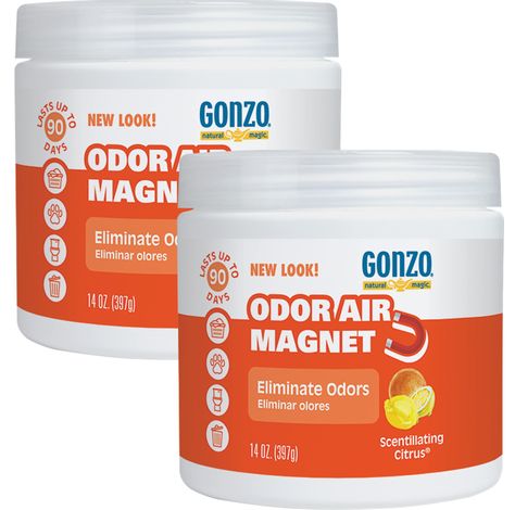 Gonzo Odor Absorbing Gel - 2 Pack - Odor Eliminator for Car Closet Bathroom and Pet Area, Captures and Freshens Odors - 14 Ounce Acting Agent, Camper Garage, Closet Bathroom, Closet And Bathroom, Pet Area, Garage Basement, Old Computers, Odor Eliminator, Work Spaces