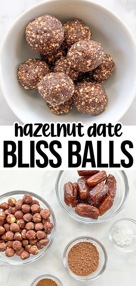 Dates Bites Healthy, Hazelnut Energy Balls, Vegan Gluten Free Protein Balls, Hazelnut Protein Balls, Dates Balls Recipes, Protein Balls With Dates, Protein Balls Gluten Free, Gluten Free Protein Balls, Date Energy Bites