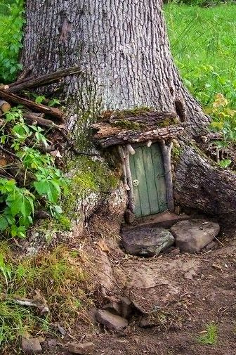 Pin by TwoGoneCoastal on Brambly Brook | Fairy garden houses, Fairy garden diy, Fairy garden doors Gnome House Doors, Fairy House Ideas Tree Stump, Natural Fairy Houses, Faerie Garden Ideas, Flower Pot Fairy House, Whimsical Outdoor Decor, Diy Fairy Doors For Tree, Diy Backyard Ideas On A Budget Easy, Fairy Garden Houses Homemade