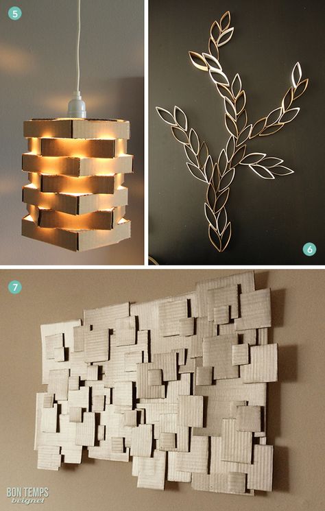 DIY Ideas: 10 Clever Ways to Use Cardboard in Your Decor » Curbly | DIY Design Community Cardboard Decor, Diy Lampe, Diy Wand, Cardboard Art, Cardboard Furniture, Diy Cardboard, Modern Diy, Cardboard Crafts, Design Diy