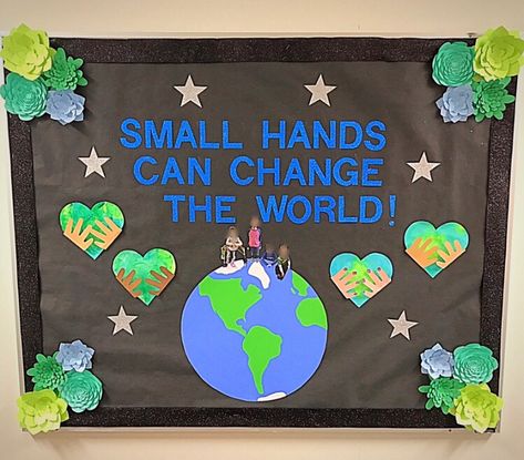 Earth day bulletin board Earth Day Bulletin Board Ideas, Board Ideas For Preschool, Bulletin Board Ideas For Preschool, Spring Bulletin Board Ideas, Earth Day Bulletin Board, World Bulletin Board, April Bulletin Boards, Earth Week, Spring Bulletin