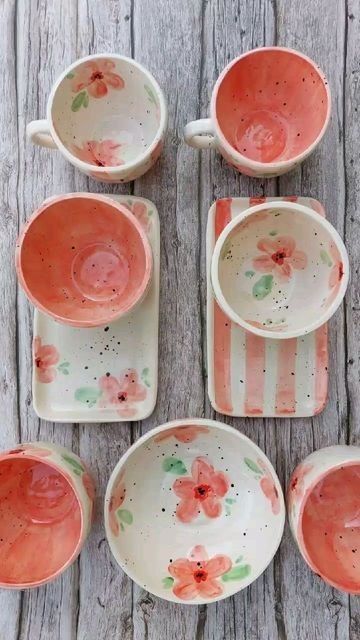 Diy Pottery Painting, Cerámica Ideas, Pottery Painting Designs, Diy Ceramic, Keramik Design, Painting Glassware, Pottery Crafts, Diy Pottery, Ceramics Pottery Art