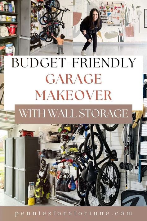 Want to upgrade your garage, create more storage space and transform your space from chaotic to organized? A garage makeover doesn’t have to break the bank! Check out my budget-friendly garage makeover project with wall storage solutions! This is an affordable garage renovation that includes garage organization ideas, DIY garage storage solutions, garage organization tips, and more! Cheap Wall Covering, Fun Mural, Diy Garage Makeover, Garage Organization Systems, Garage Wall Storage, Garage Game Rooms, Garage Storage Inspiration, Garage Organization Tips, Diy Storage Shelves