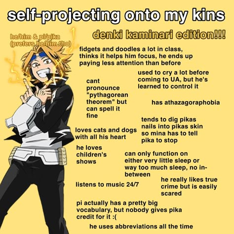 Denki Kaminari Kinnie Bingo, Denki As Your Boyfriend, Kaminari Headcanon, Denki Kaminari Headcanon, Denki Kinnie, Denki Headcanon, Aot Headcanons, Kaminari Denki, Human Pikachu