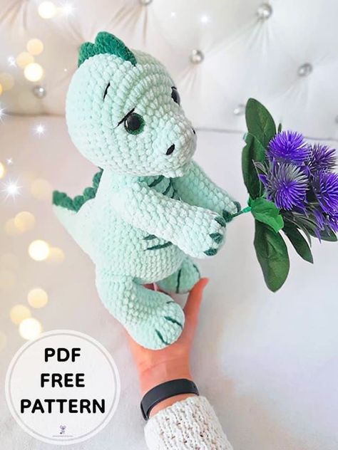 Hello everyone, my friends who love amigurumi, today we will work with you crochet dinosaur amigurumi pattern. First of all, many thanks to the owner of the pattern. With detailed step by step crochet pattern instructions, you will complete the crochet dinosaur amigurumi toy pattern quite easily. To make a beautiful handmade plush crochet dinosaur toy for your kids, all you have to do is follow the given instructions. Big Crochet Amigurumi, Free Dinasour Crochet Pattern, Big Dino Crochet Pattern Free, Amigurumi Hippo Free Pattern, Crochet Plush Dinosaur, Crochet Dinosaur Pattern Free, Dinosaur Amigurumi, Crochet Dinosaur Patterns, Crochet Dragon Pattern