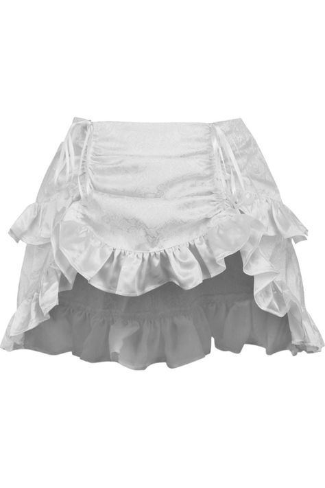 Elastic Waistband Adjustable length using drawstring underneath the skirt Perfect for Pirate, Steampunk, Cosplay and Showgirl styles Regular fits 25" - 30" waist; Curvy fits 32" - 36" waist; Queen fits 38" - 44" waist