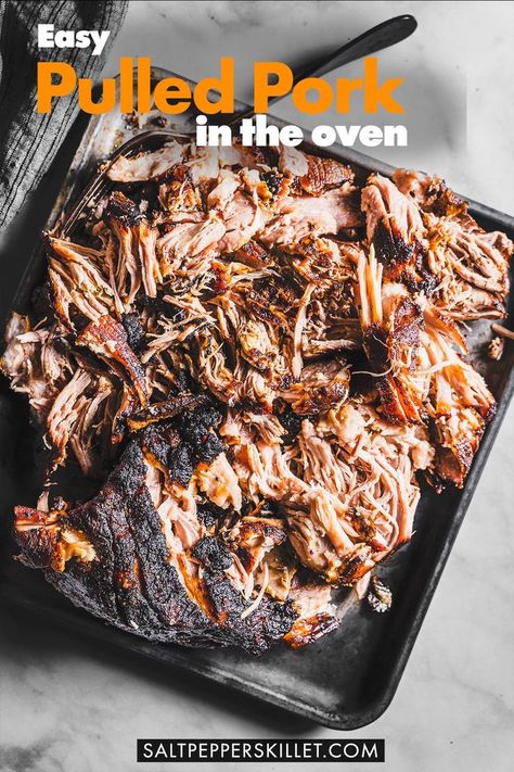 Craving delicious pulled pork but don't have a smoker or slow cooker? 🤔🍖 No worries! This easy oven pulled pork recipe is all you need to make tender and flavorful pulled pork with a crispy, caramelized crust. With just a few ingredients and minimal prep time, this recipe is perfect for busy weeknights or lazy weekends. Oven Baked Pulled Pork, Pulled Pork Oven Recipe, Oven Pulled Pork, Easy Lamb Recipes, Pulled Pork Oven, Pork But, Healthy Chicken Casserole, Easy Pulled Pork, Homemade Meatloaf