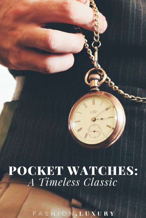 In men’s fashion, it doesn’t get much more classic than a pocket watch.  Here are your tips for how to wear a men's pocket watch, what makes a good pocket watch and what are luxury watch makers of this iconic piece.  #pocketwatch #howtowear Swiss Army Watches, Watch Storage, Mens Fashion Classy, Seiko Watches, Luxury Watches For Men, Beautiful Watches, Luxury Watch, Rolex Datejust, Patek Philippe