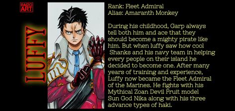 Marine Marine Luffy, One Piece Luffy, One Punch Man, One Piece Anime, Fantasy Artwork, Art Drawing, Anime Fanart, How To Become, One Piece