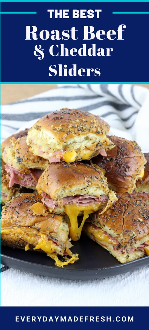 Roast Beef And Cheddar Sliders, Beef And Cheddar Sliders, Roast Beef And Cheddar, Beef And Cheddar, Nye 2024, Roast Beef Sliders, Sliders Recipes, Roast Beef Sandwich, Slider Sandwiches