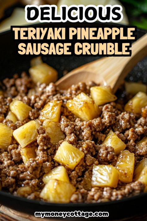 Bring a taste of the tropics to your table with this Teriyaki Pineapple Sausage Crumble Recipe! Perfect for rice bowls, stir-fries, or as a topping for pizzas, this crumble combines the sweet and savory flavors of teriyaki sauce and juicy pineapple. Easy to make and bursting with tropical goodness, it’s a delicious addition to any meal. #TeriyakiRecipes #SausageCrumble #Pineapple #TropicalFlavors #EasyMeals #ComfortFood #RiceBowls #DinnerIdeas #HomemadeGoodness #FoodieFavorites #SausageCrumbleRecipes Pineapple Sausage, Teriyaki Pineapple, Pineapple Teriyaki, Crumble Recipes, Curried Sausages, Pasta Bakes, Spicy Tacos, Sage Sausage, Chorizo Sausage