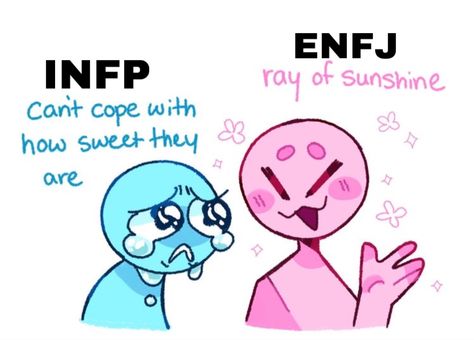 Enfj Infp Relationship, Enfj X Enfp Relationship, Infp Enfj Relationship Memes, Infp Enfj Friendship, Infp Dynamics, Enfj Ships, Enfj Girlfriend, Infj Enfp Relationships, Enfj Boyfriend