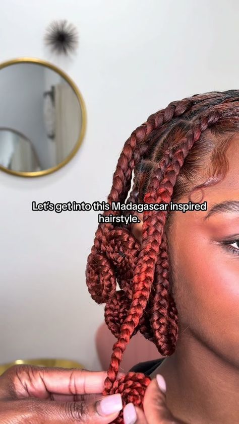 We Love a trendy style. 💫 Madagascar inspired hairstyle 🌀 - We love ... | TikTok Swirl Braids, Love Tiktok, African Inspired, Trendy Style, Protective Hairstyles, Trendy Hairstyles, Madagascar, Love A, Social Media Platforms