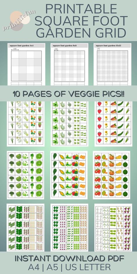 Garden Grid Layout, 6x6 Garden Layout, Garden Template Free Printable, 8x4 Raised Garden Layout, Sq Ft Gardening Layout, 8a Gardening, Gardening Journal Printables, Vegetable Garden Design Layout, Vegetable Garden Plan