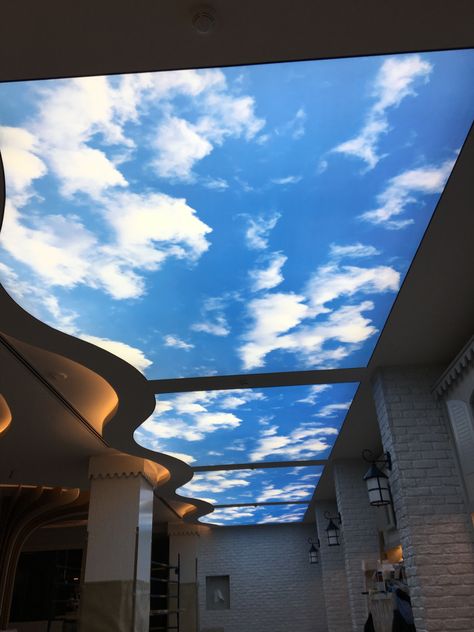 Cloud Roof Ceilings, Tray Ceiling Bedroom, Dental Design Interior, Ceiling Solutions, Fabric Ceiling, Roof Ceiling, 3d Wallpaper For Walls, Stylish Bedroom Design, Healthcare Architecture