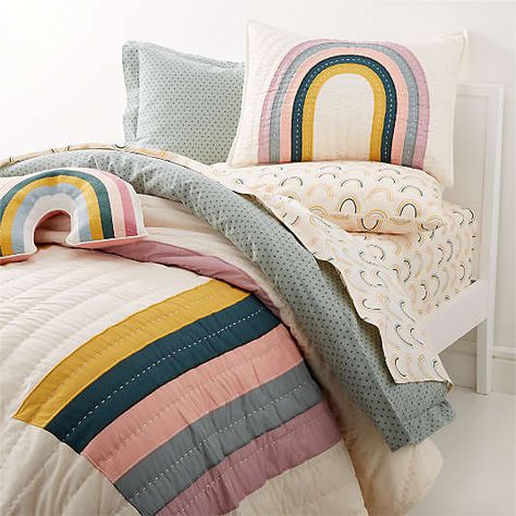 New Kids Bedding | Crate & Kids Kids Sheet Sets, Rainbow Bedding, Kids Throw Pillows, Kids Duvet, Kids Pillow Cases, Quilted Baby Blanket, Organic Cotton Bedding, Kids Duvet Cover, Blue Duvet