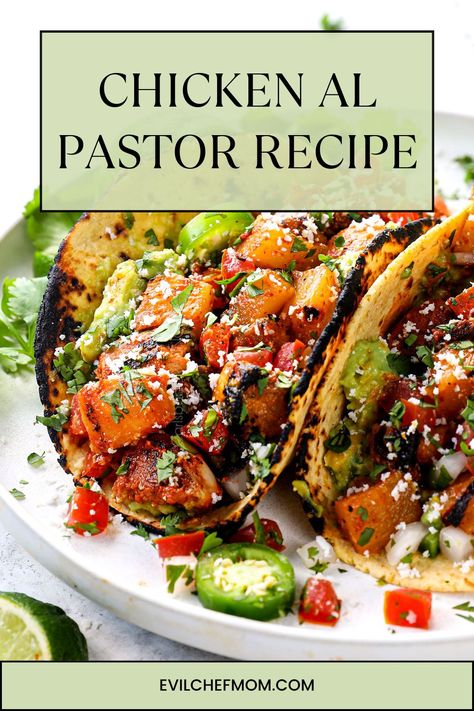 Chicken Al Pastor Recipe El Pastor Chicken Recipe, Chicken El Pastor, Chicken Al Pastor Recipe, Al Pastor Chicken, Pastor Chicken, Chicken Al Pastor, Al Pastor Recipe, Baked Chicken Cutlets, Grain Bowl Recipe