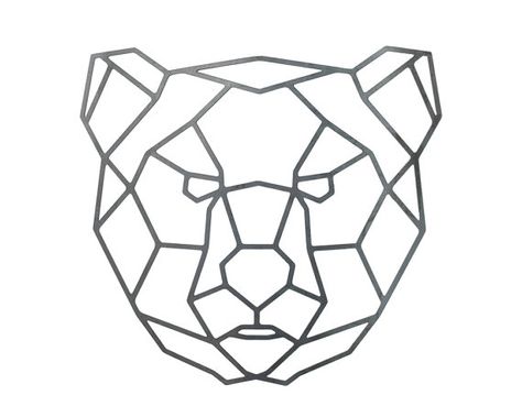 Geometric Bear Tattoo, Geometric Line Tattoo, Geometric Art Animal, Geometric Bear, Tattoo Background, Bear Tattoos, Bear Wall Art, Geometric Tattoos, Geometric Tattoo Design