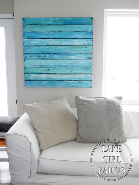 Create a Beach Reminder in Your Winter Home Beach Art Diy, Abstract Beach Art, Beach Home Interiors, Lake Girl, Beach Diy, Beach House Interior, Winter Home, Beach House Design, 수채화 그림